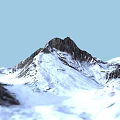 Garden Landscape Design with Snow Covered Mountain Peaks and Scenic Terrain
