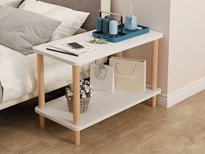 Sofa Side Table Storage Rack Living Room Tea Set model