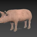 Realistic 3D Model Of A Pink Pig With Detailed Features And Smooth Texture