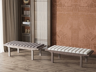 New Chinese Style Sofa Stool Sofa Stool Combination 3d model