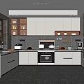 Modern Light Gray Kitchen Interior With Cabinets Appliances Sink Countertop And Window