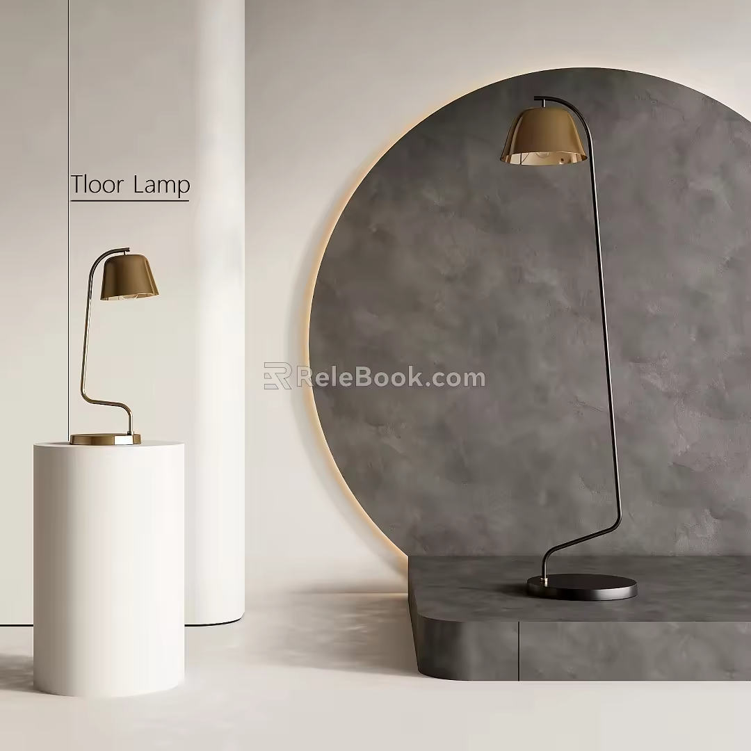 Metal floor lamp 3d model
