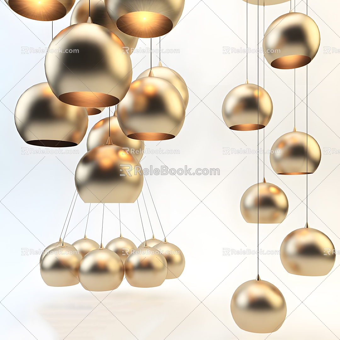 Chandelier Chandelier Ceiling Lamp Fashion Simple Household Appliances Lighting Home Lampshade Light Luxury Gold 3d model