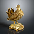 Artistic Flying Animal Bird Sculpture With Detailed Feathers On Natural Stone Base
