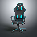 Ergonomic Black And Blue Gaming Chair With Adjustable Armrests And Comfortable Seating Design