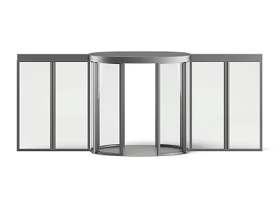 Commercial Revolving Door With Metal Frame And Glass Panels For Business Entrances 3d model