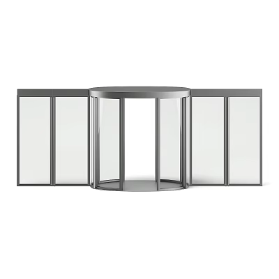 Commercial Revolving Door With Metal Frame And Glass Panels For Business Entrances 3d model