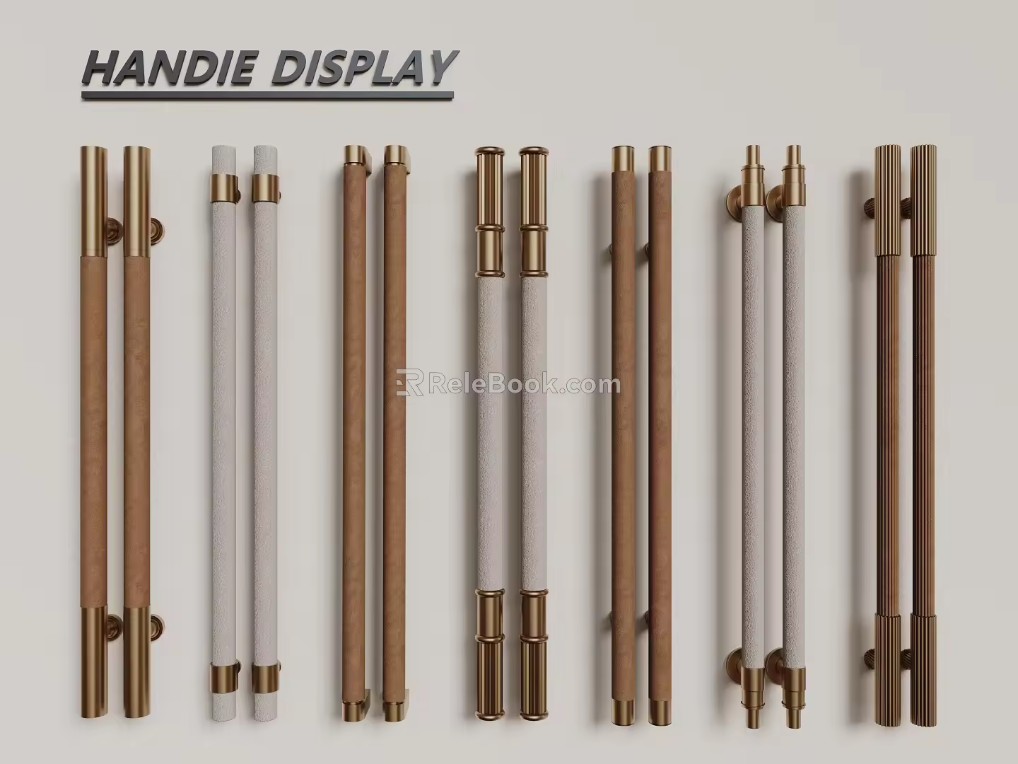 Modern Hardware Door Handle Metal Handle Long Handle Leather Handle 3d model