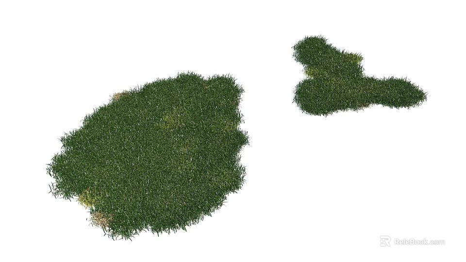 Green Decorative Grass Patches In Different Shapes For Landscaping Models 3d model 