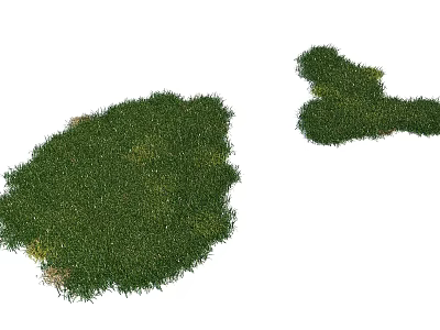 Green Decorative Grass Patches In Different Shapes For Landscaping Models 3d model