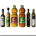 Assorted Condiment Bottles with Different Labels and Designs for Kitchen
