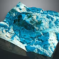 Garden Landscape 3D Design Terrain With Mountain Vegetation And Blue Regions