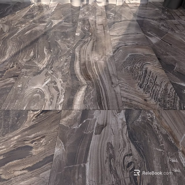 Elegant Natural Marble Floor Tiles With Wavy Texture For Modern Home Decor 3d model 