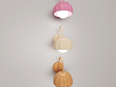 Simple cream wind wall lamp 3d model