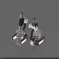 Two Modern Black White Household Microscopes With Compact Design And Stable Base 3d model