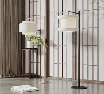 New Chinese floor lamp floor lamp combination 3d model