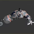 Smart Machine With NASA Logo Blue Red Components Mechanical Arm Structure And Wheels