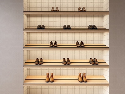 Shoe Display Rack Storage Rack Shoe Rack Leather Shoes 3d model