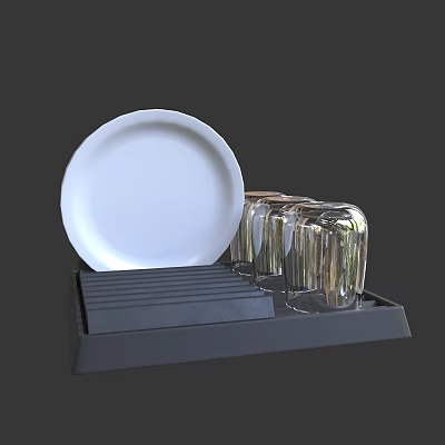 Plate and Cup Storage Box Storage Rack Kitchen Utensils Kitchen Storage 3d model