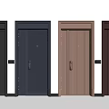 Modern Security Doors In Various Colors With Vertical Stripes And Smooth Surface Design 3d model
