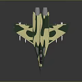 Military Fighter Jet With Green Yellow Camouflage Paint And Missiles On Dark Background