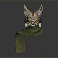Steampunk Style Gas Mask With Fox Ear Design And Metallic Components 3d model