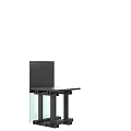 Modern Single Chair With Black Frame And Transparent Glass Legs Design
