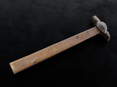 High Quality Hardware Tool Claw Hammer With Wooden Handle And Metal Head 3d model