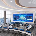 modern command hall command hall office 3d model