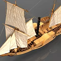 Wooden Sailboat Model With White Sails Wooden Masts And Detailed Hull Design