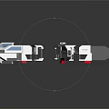 Modular Spacecraft Components In Radial Arrangement With White Black Design And Blue Lines