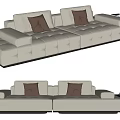 Modern Minotti double sofa 3d model