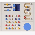 Sports Equipment Colorful Panel with Various Shapes Circles Bars and Spirals