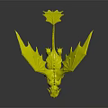 Purple Dragon Mythical Creature Character With Yellow Eyes And Spread Wings