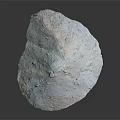 Blue Irregularly Shaped Material With Rough Granular Surface On Gray Background 3d model