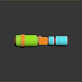 Colorful Toy Weapon With Green Orange Yellow Red Blue And Dolphin Logo Design