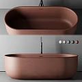 Modern Brown Oval Bathtub With Matte Finish And Faucet Color Options
