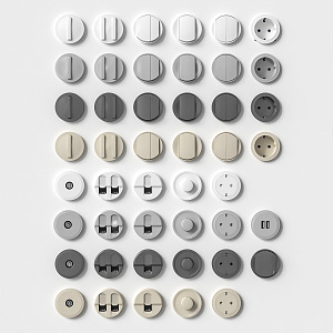 Modern switch circular strong and weak current switch panel socket combination creative art brand switch panel combination 3d model