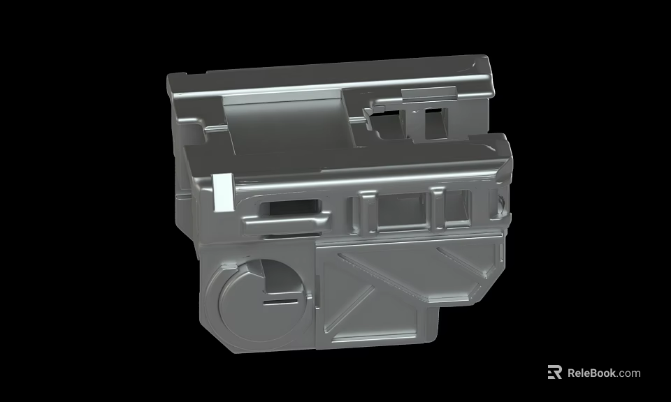Gray Industrial Metal Mechanical Component With Precision Engineered Structure And Holes 3d model