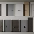 Hinged Doors Various Styles and Colors for Interior Design 3d model