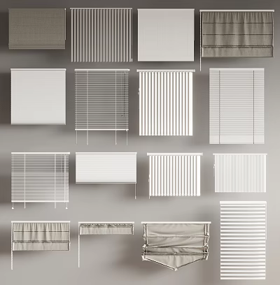 Modern Venetian Blinds In Various Styles And Materials For Home Window Decor 3d model