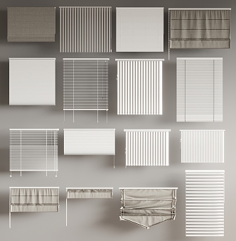 modern venetian blinds roman blinds 3d model