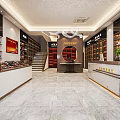 Modern Tobacco And Liquor Store Interior With Display Shelves And Products