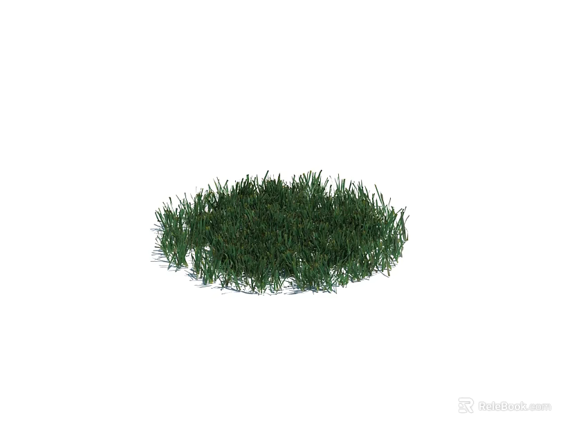 Fresh Green Round Grass Turf on White Background for Garden Landscaping 3d model 
