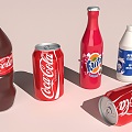 Bottle Plastic Bottle Glass Bottle Coke Packaging Wine Bottle Soda Bottle Milk Bottle Cans 3d model