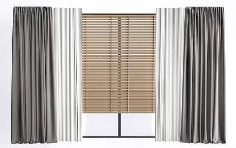 Curtain Fabric Curtain Window Screen Tulle Gauze Curtain 3d model