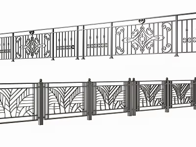 Decorative Metal Fence With Intricate Artistic Patterns And Ornate Designs 3d model