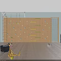 Indoor Kids Sports Equipment With Wooden Climbing Wall Ladder And Hanging Climbing Gear