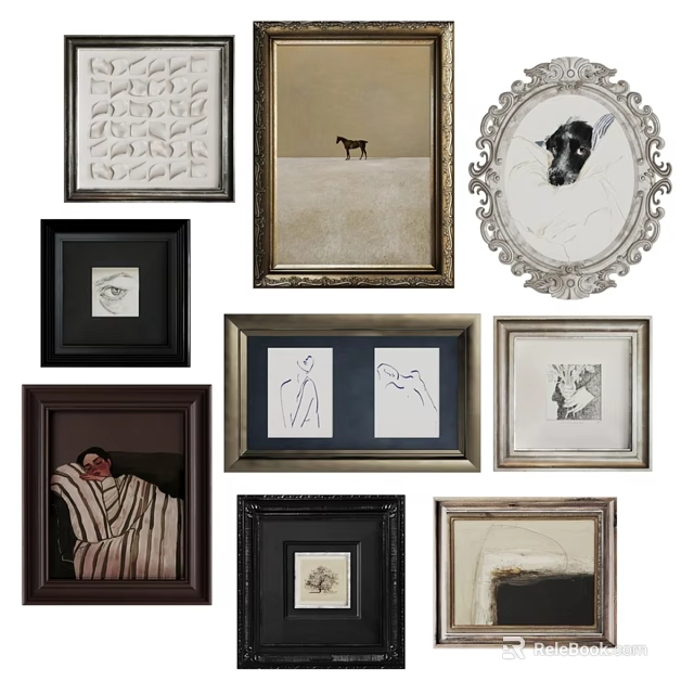 Diverse Picture Frames Collection with Classic Modern Ornate Designs and Artwork 3d model 