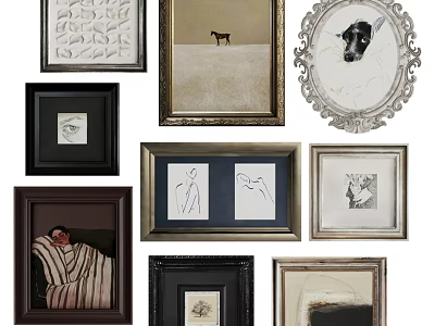 Diverse Picture Frames Collection with Classic Modern Ornate Designs and Artwork 3d model